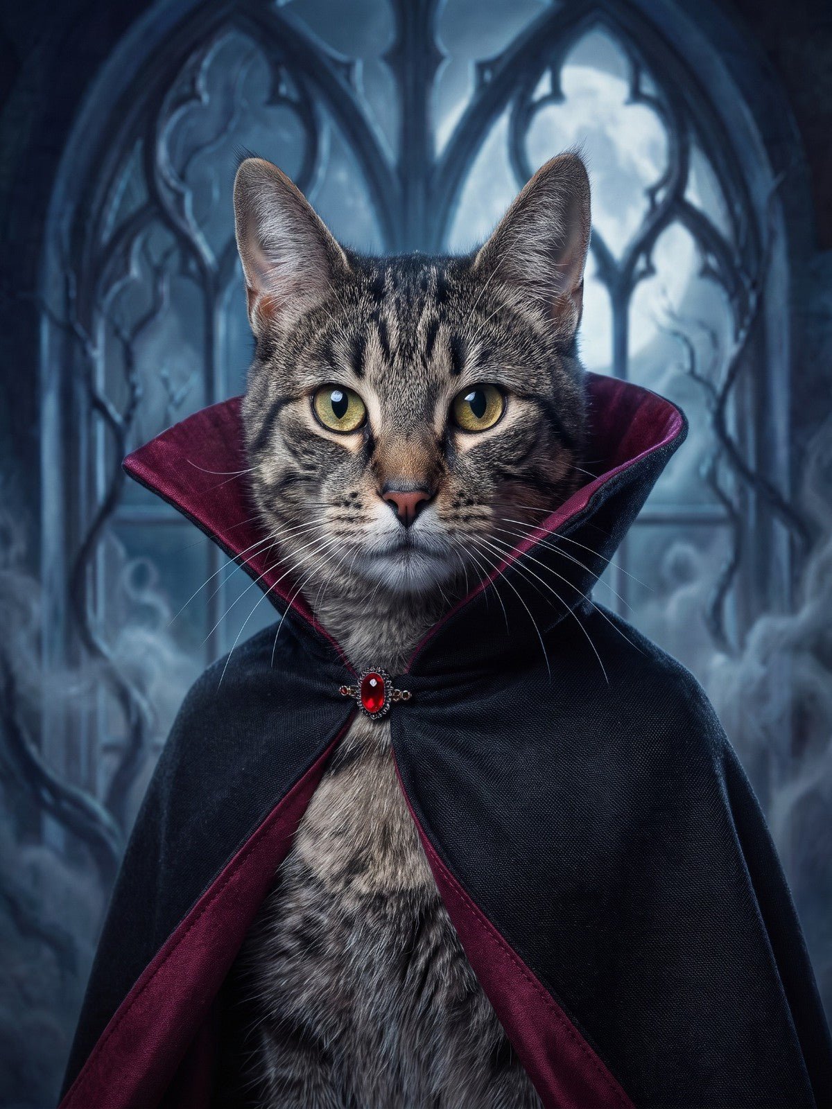 Gato Vampiro de Capa Gótica