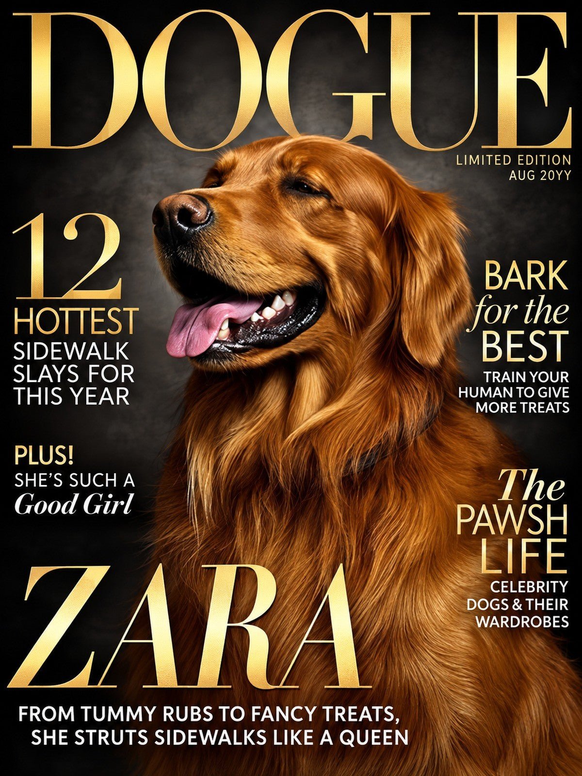 Golden Capa de Revista Dogue