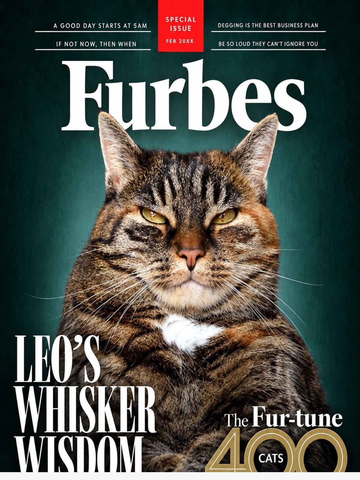 Gato Tigrado Capa de Revista Furbes