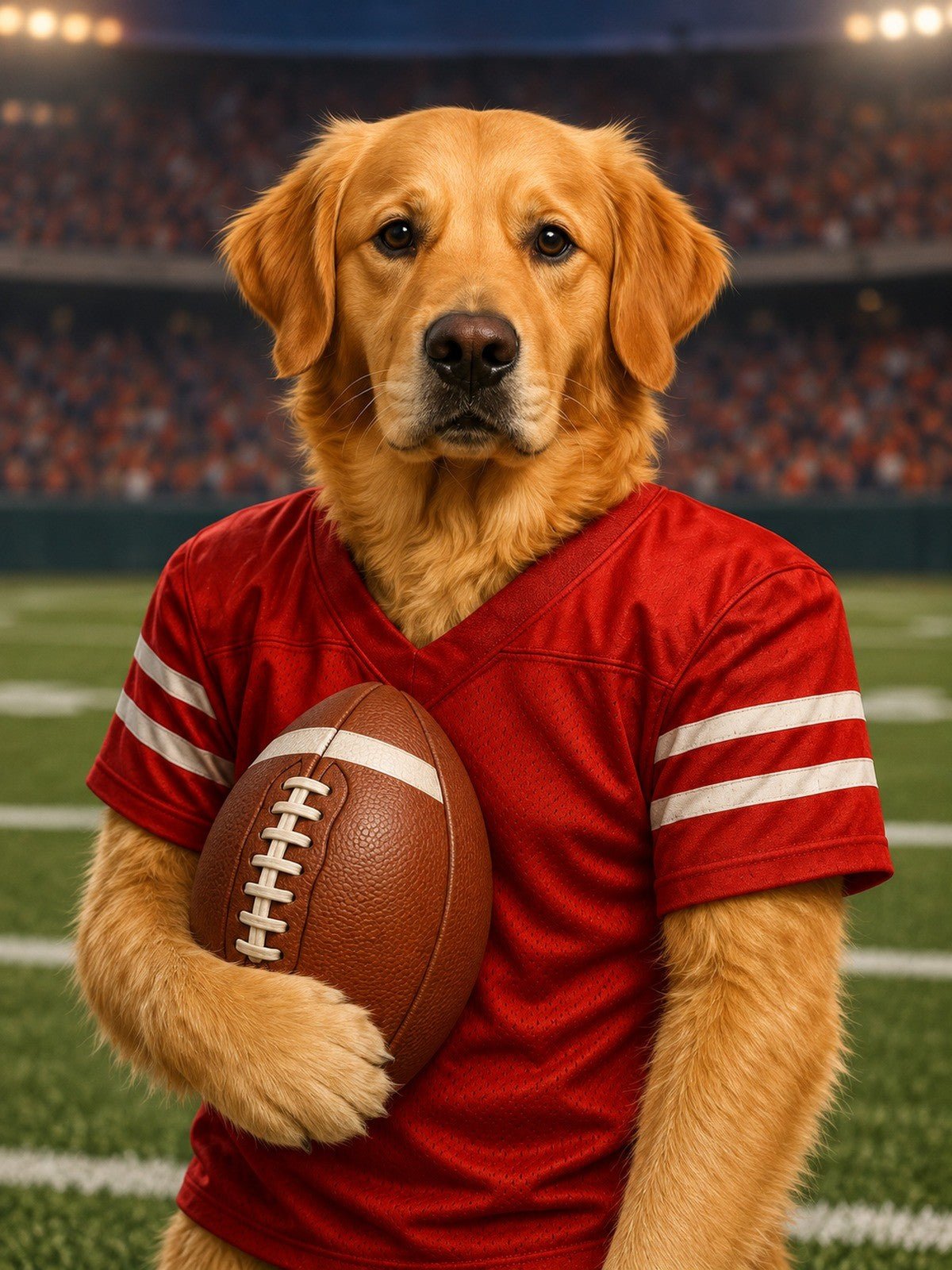 Golden Jogador de Futebol Americano Vermelho