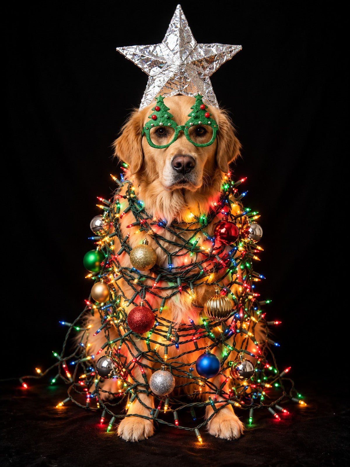 Golden Árvore de Natal de Luzes