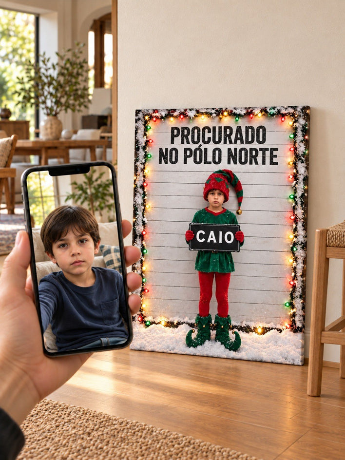 Elfo Procurado no Polo Norte - SUA FOTO VIROU ARTE