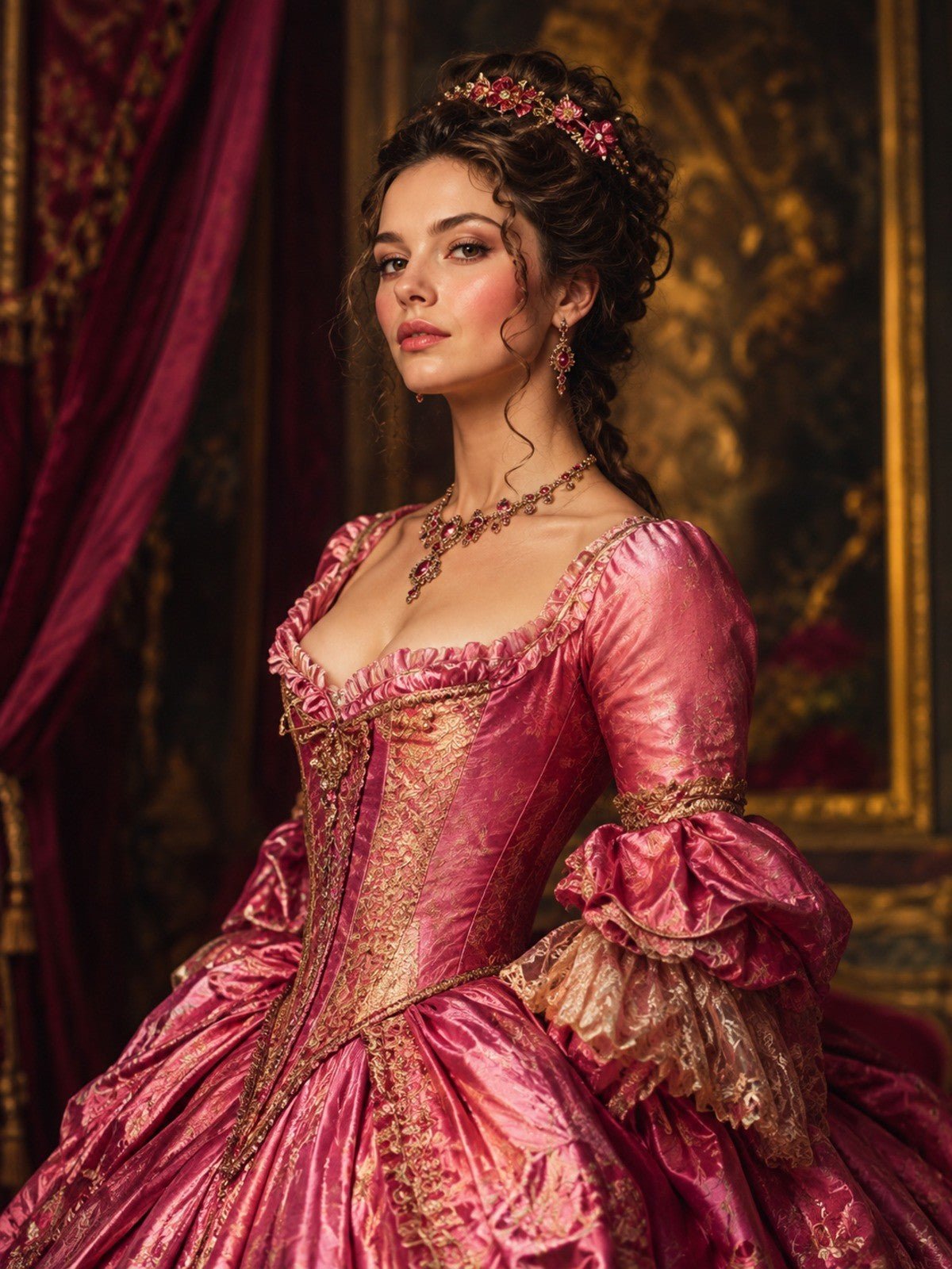 Mulher de Vestido Rosa Pink