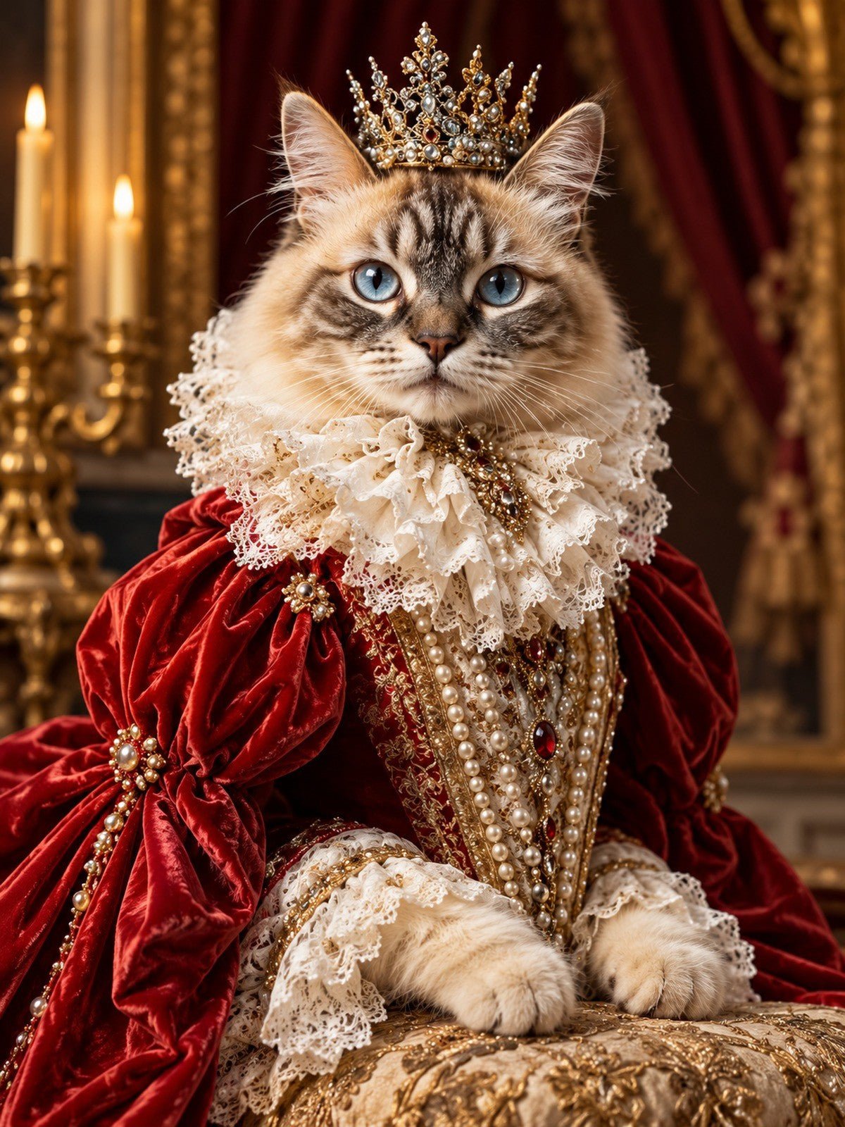Gata de Vestido Vermelho Real