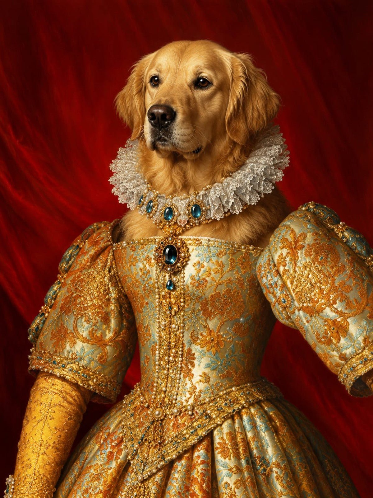 Golden Dama de Vestido Dourado