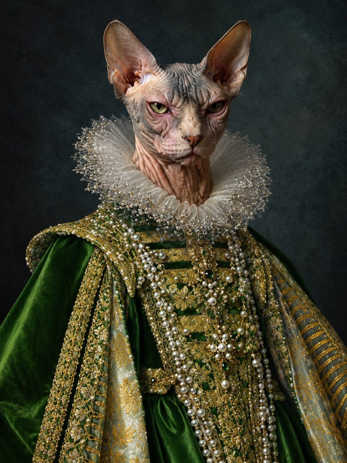 Sphynx Nobre de Vestido Verde